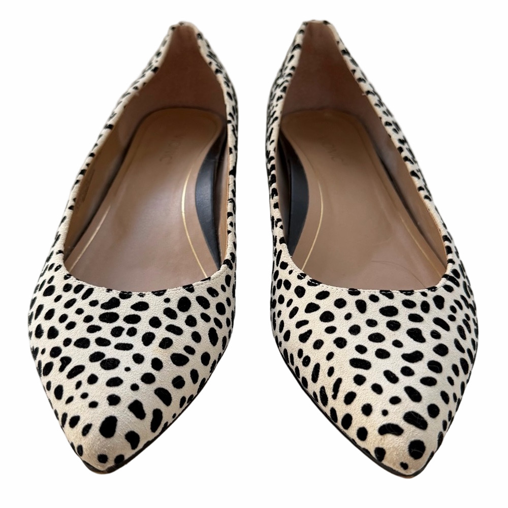 VIONIC Lena Spot Black Off-White Size 9 Ballet Flat Pointed Toe Comfort Slip ons - Picture 3 of 13